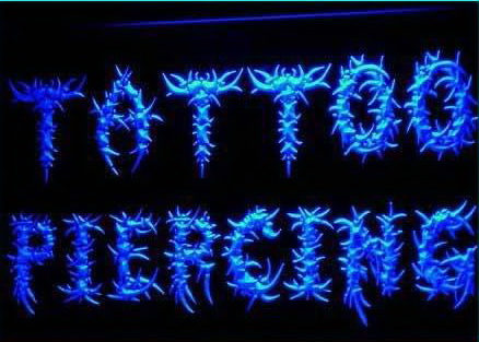 OPEN Tattoo & Piercing Shop Body Neon Light Sign